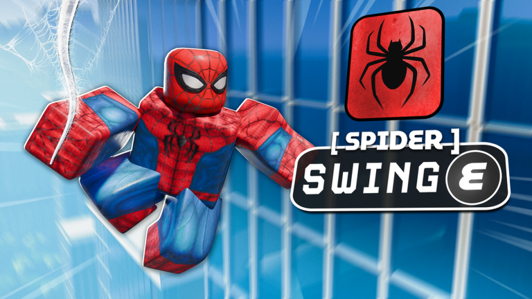 Official Super Power Tycoon screenshot showing Spider Swing in use